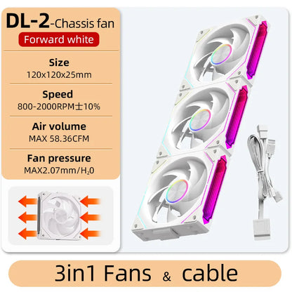Coolcirc DL-2 Modular Wireless Splicing 120mm ARGB Fan – Infinite Mirror Lighting | Premium PC Case Cooling