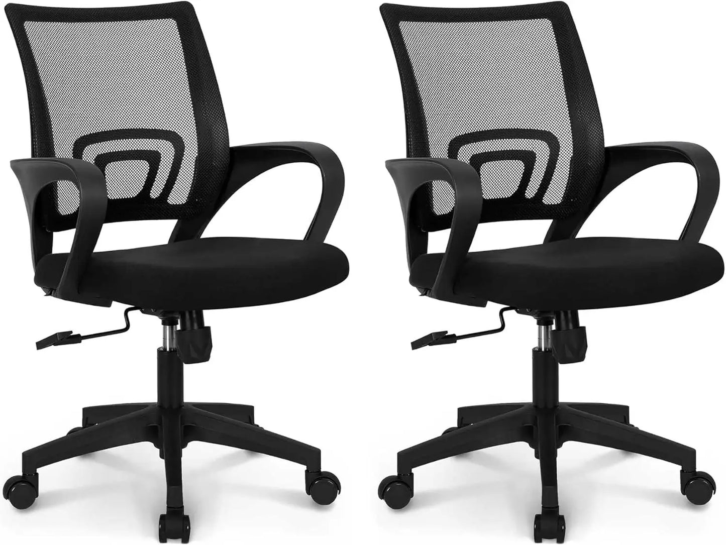 Black Mesh Gaming Office Chair – Mid Back Ergonomic Task Chair with Lumbar Support & Adjustable Height