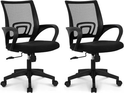 Black Mesh Gaming Office Chair – Mid Back Ergonomic Task Chair with Lumbar Support & Adjustable Height