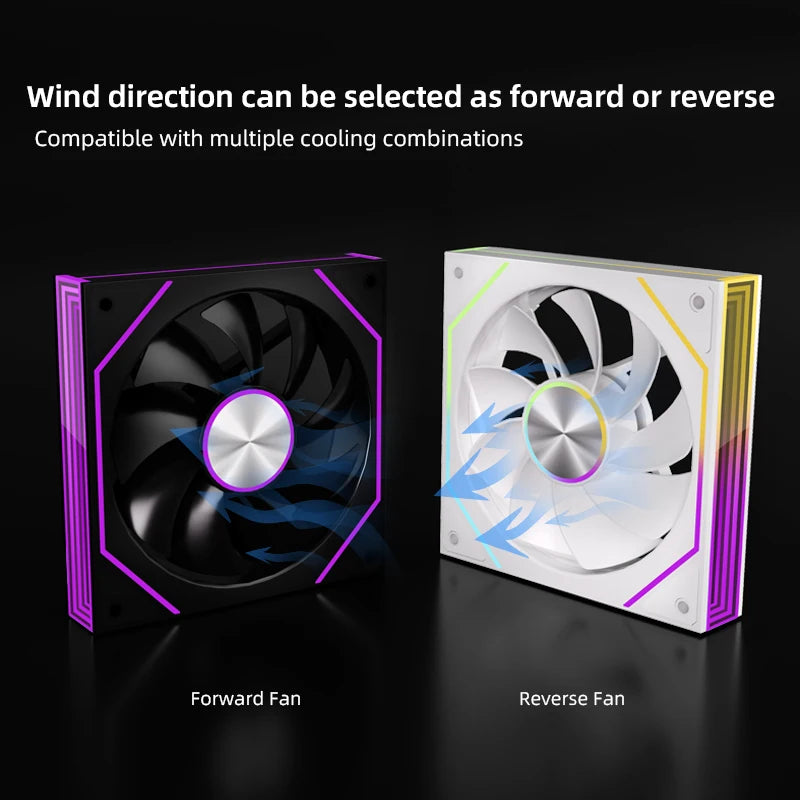 METALFISH PRISM 8 PRO 120mm ARGB Case Fan – Quiet 1200RPM Cooling | 5V 3-Pin Sync