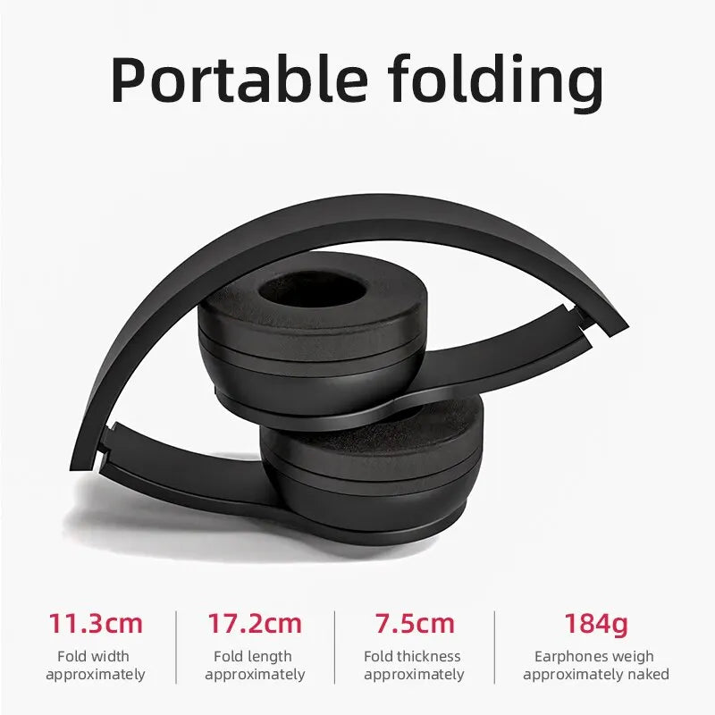 P47 Wireless Bluetooth 5.0 Headphones | Foldable HiFi Bass