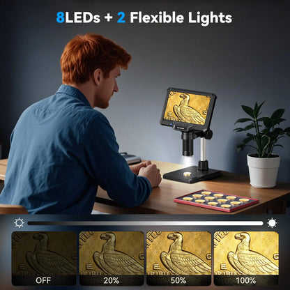 7 Inch Digital Microscope 1200X 16MP – HD Electronic Magnifier for PCB Soldering, Phone Repair & Inspection
