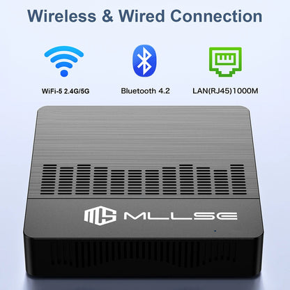 MLLSE M2 Air Mini PC Intel N4000 / J3710 – 6GB RAM 128GB Mini Desktop Computer with Dual-Band WiFi & Bluetooth