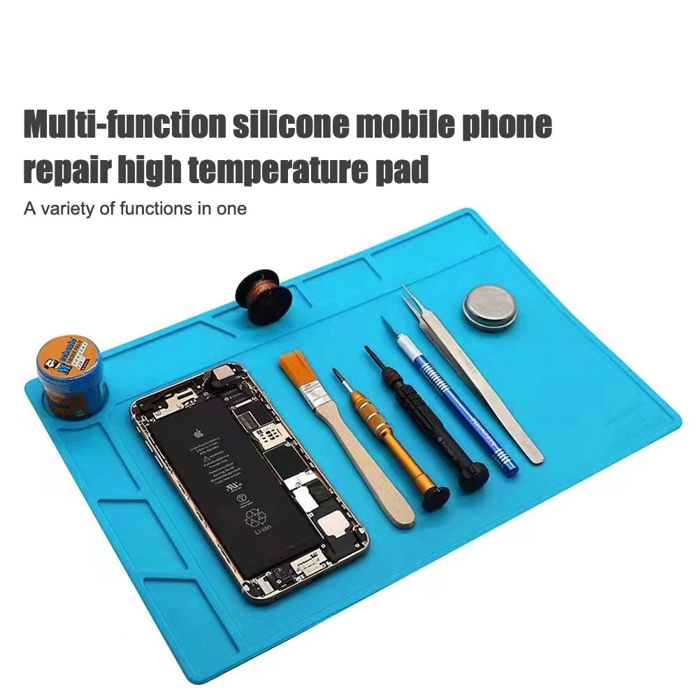 ESD Anti-Static Silicone Soldering Mat – Heat Resistant Work Pad for Electronics Repair, Hot Air & Desoldering
