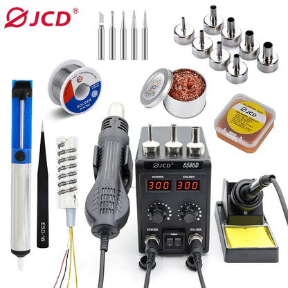 8898 2-in-1 Soldering Station Hot Air Gun & Iron – Digital Display Rework Tool for BGA SMD PCB Phone Repair