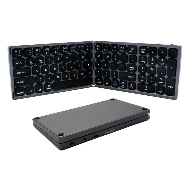 Foldable Bluetooth Keyboard with Numeric Keypad – Full-Size Wireless, Rechargeable & Portable