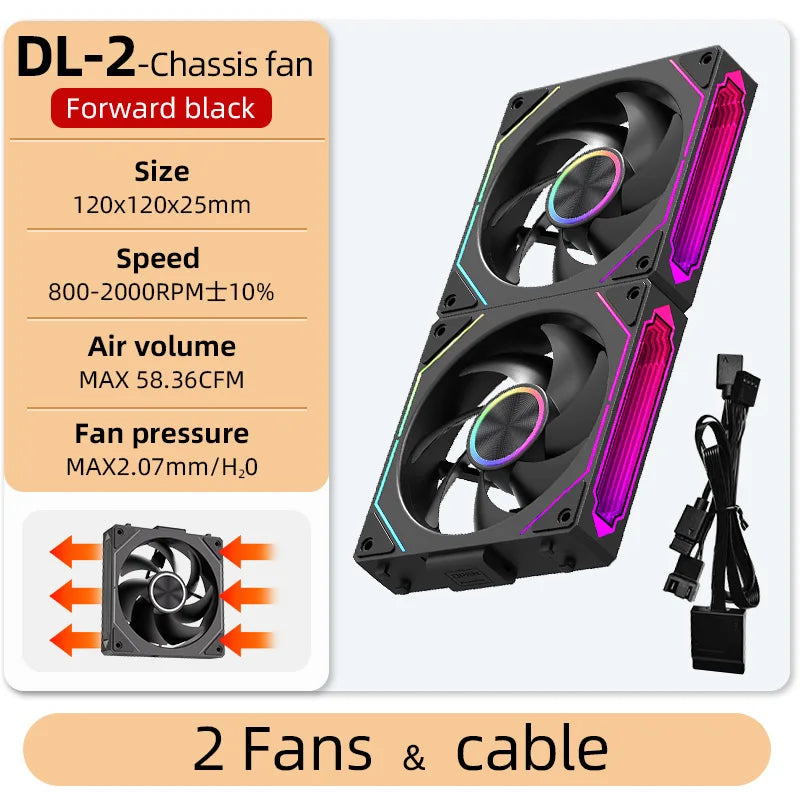 Coolcirc DL-2 Modular Wireless Splicing 120mm ARGB Fan – Infinite Mirror Lighting | Premium PC Case Cooling