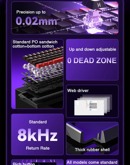 AULA WIN60 HE Esports Magnetic Switch Keyboard Rapid Trigger 8K Return RGB Hotswap 60% 68% Custom Game Keyboard