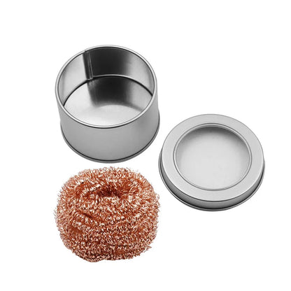 Soldering Iron Tip Cleaner | Steel Wool Cleaning Ball with Metal Stand