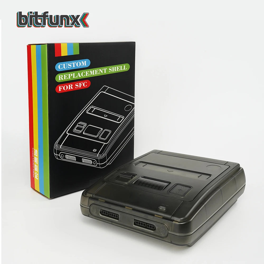 Bitfunx Transparent Replacement Case for Super Famicom / Super NES Console