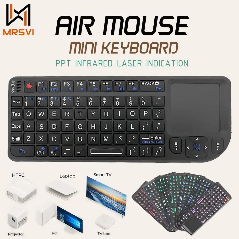 MRSVI A8 Mini Wireless Keyboard with Touchpad – 2.4G Backlit Air Mouse for Android TV & PC