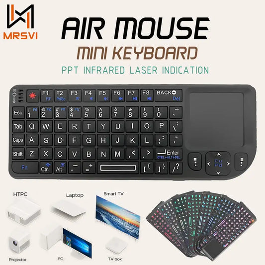 MRSVI A8 Mini Wireless Keyboard with Touchpad – 2.4G Backlit Air Mouse for Android TV & PC