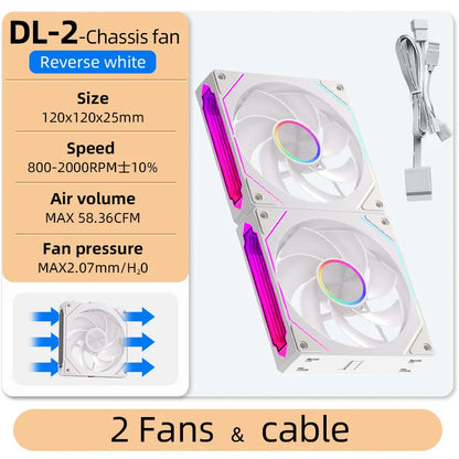 Coolcirc DL-2 Modular Wireless Splicing 120mm ARGB Fan – Infinite Mirror Lighting | Premium PC Case Cooling