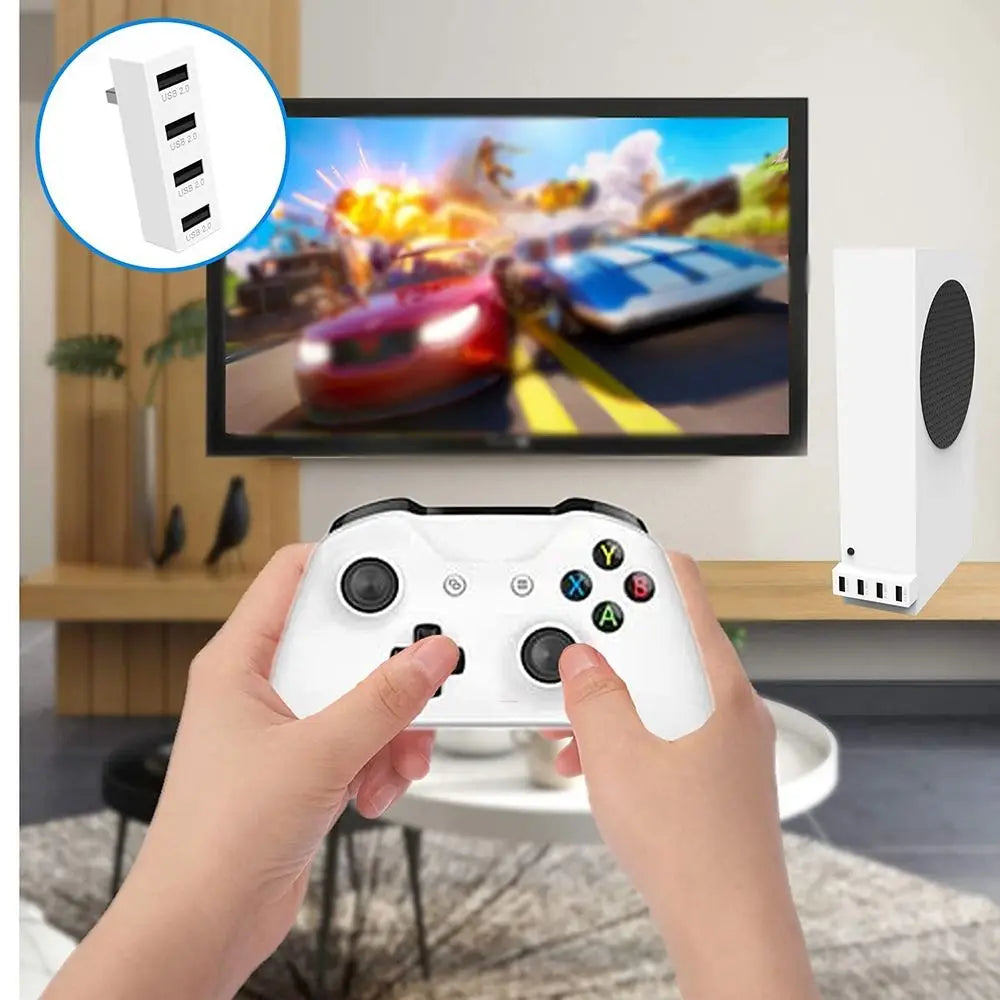 High-Speed USB 4-Port Hub for Xbox Series X|S – USB Converter & Expander Adapter