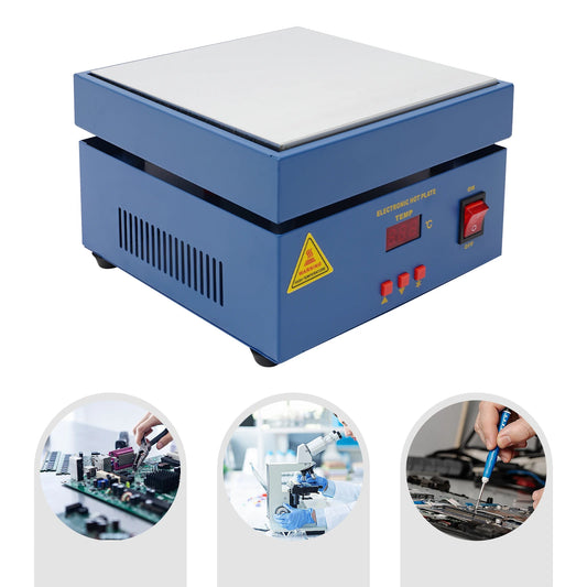 800W Soldering Hot Plate 20x20cm – LCD PCB Preheat Station for BGA SMD Rework & Electronics Repair