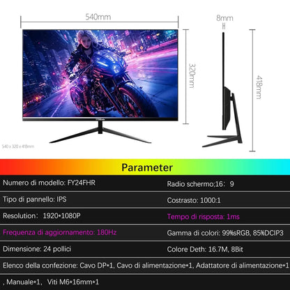 FYHXele 24-Inch 180Hz Gaming Monitor