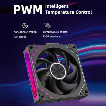 Coolcirc DL-2 Modular Wireless Splicing 120mm ARGB Fan – Infinite Mirror Lighting | Premium PC Case Cooling