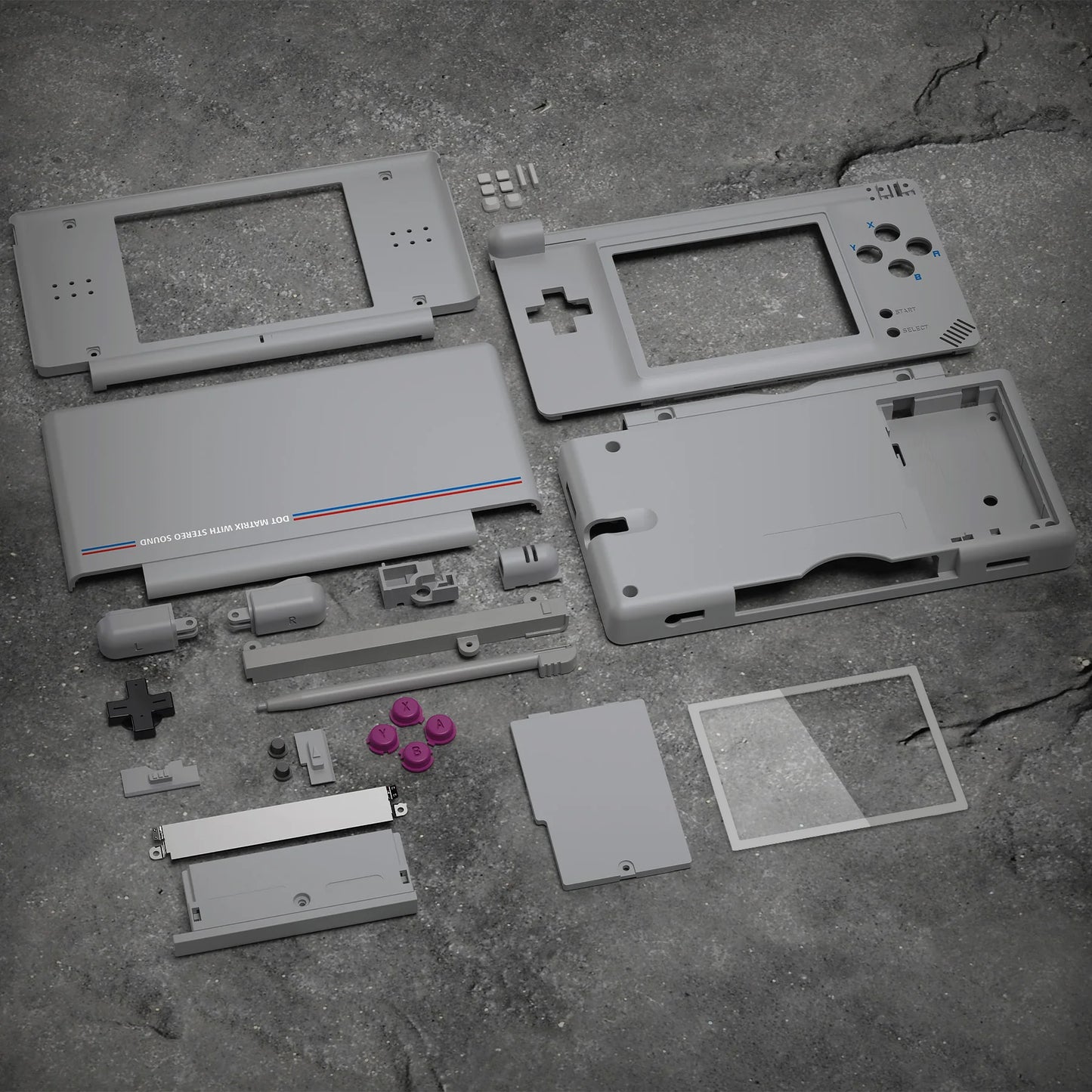 eXtremeRate Full Housing Shell for Nintendo DS Lite – Classic 1989 Game Boy Style Replacement Case with Buttons & Screen Lens