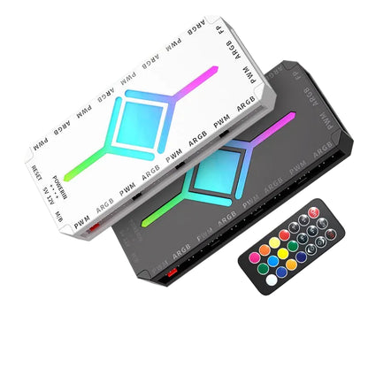 TEUCER 5V 3-Pin ARGB Fan Hub | 1-to-9 PWM Splitter SATA Powered
