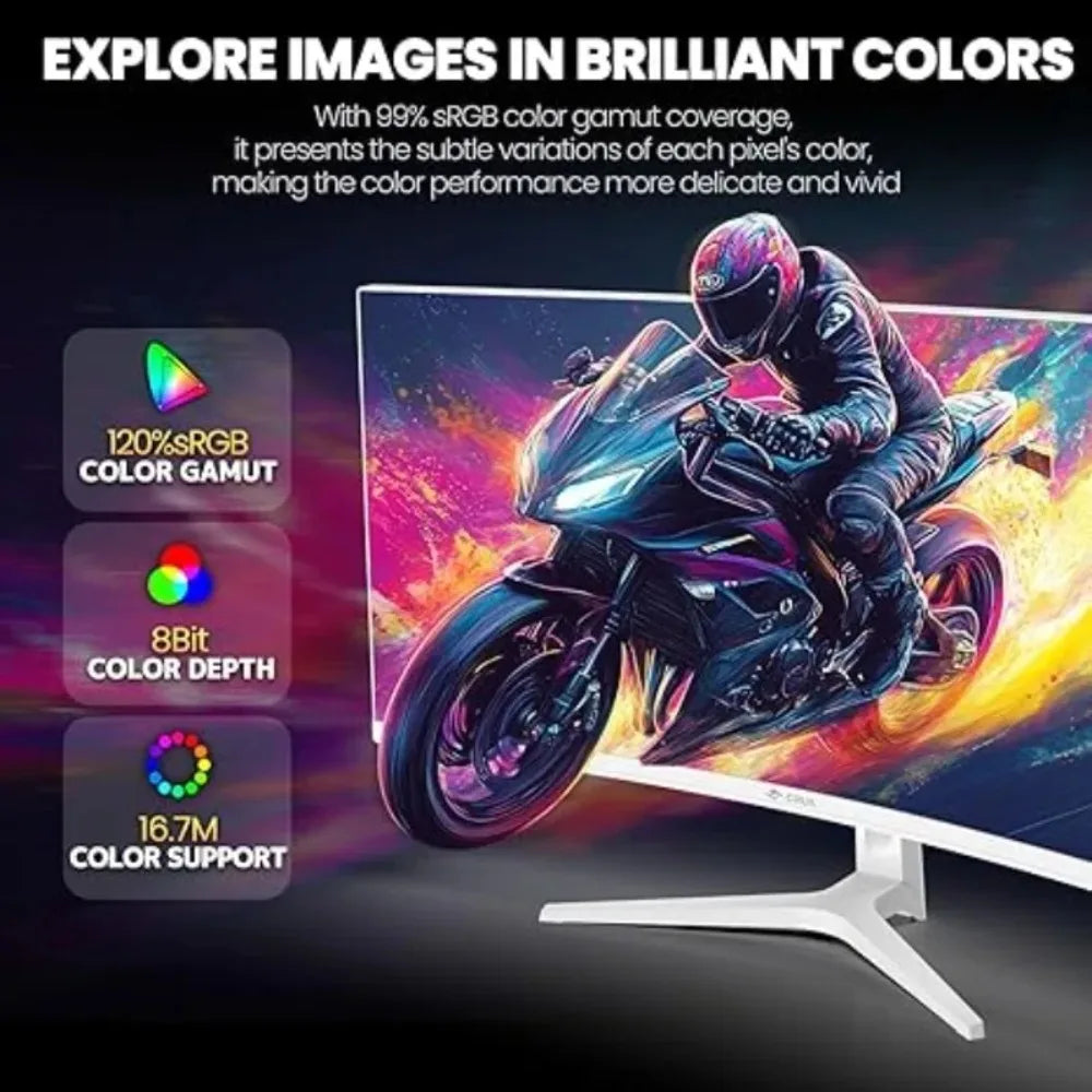 34” White Ultrawide Curved Gaming Monitor – 165Hz / 144Hz, WQHD, 1500R, PIP/PBP
