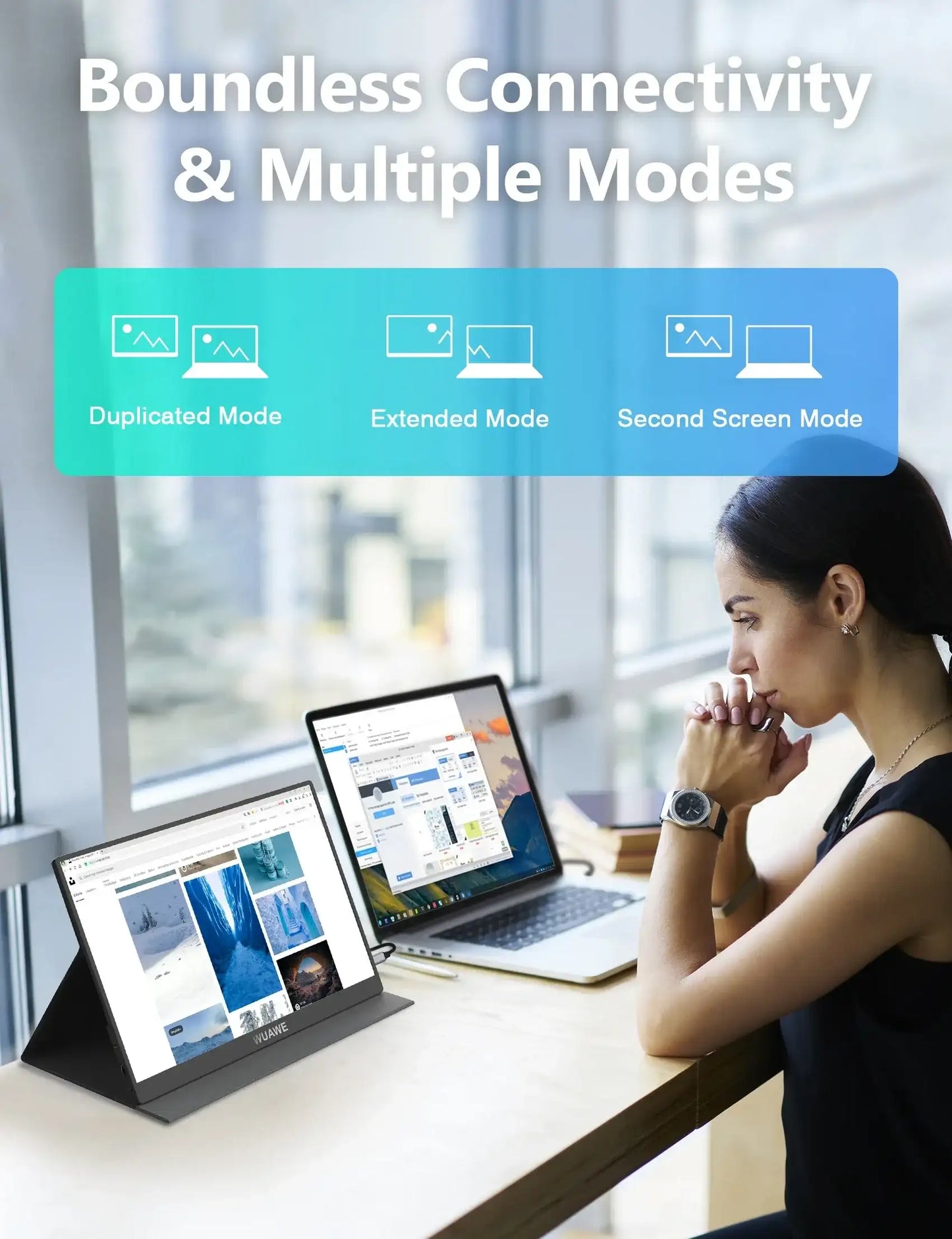 WUAWE 15.6-Inch Portable Monitor – 1080P FHD HDR Display with USB-C &amp; HDMI - TechTastic Treasures