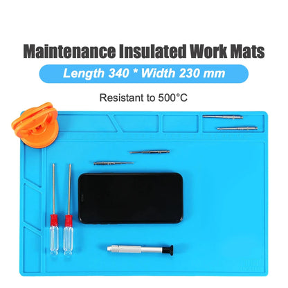 ESD Anti-Static Silicone Soldering Mat – Heat Resistant Work Pad for Electronics Repair, Hot Air & Desoldering