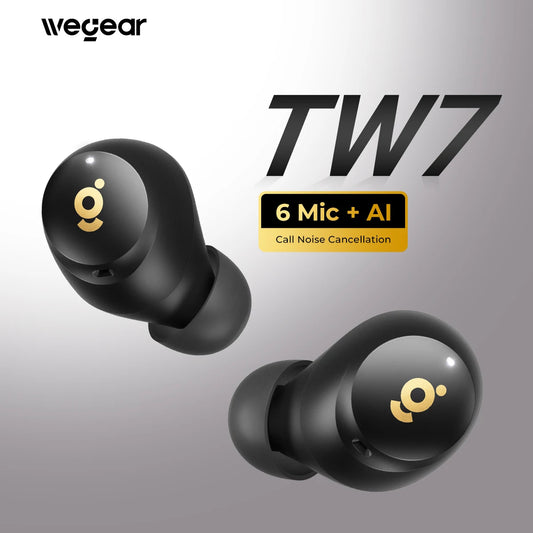 Wegear Bluetooth 5.4 Wireless Earbuds – Hybrid ANC Noise Cancelling Earbuds with 6 Mics & 32H Playtime