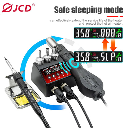8898 2-in-1 Soldering Station Hot Air Gun & Iron – Digital Display Rework Tool for BGA SMD PCB Phone Repair