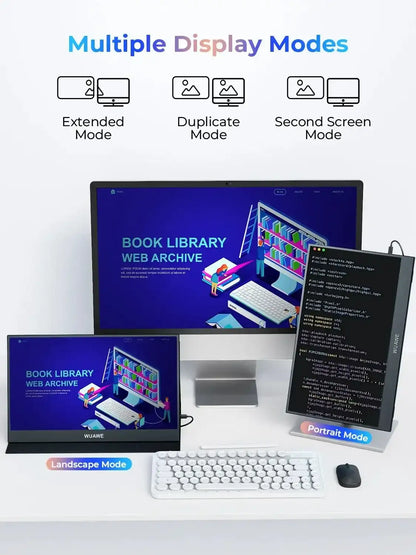 WUAWE 15.6-Inch Portable Monitor – 1080P FHD HDR Display with USB-C &amp; HDMI - TechTastic Treasures