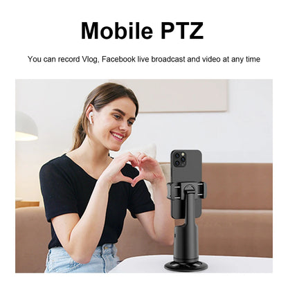 360° Auto Tracking Gimbal Selfie Stick Tripod – AI Face Tracking Phone Holder for Live Streaming & Video