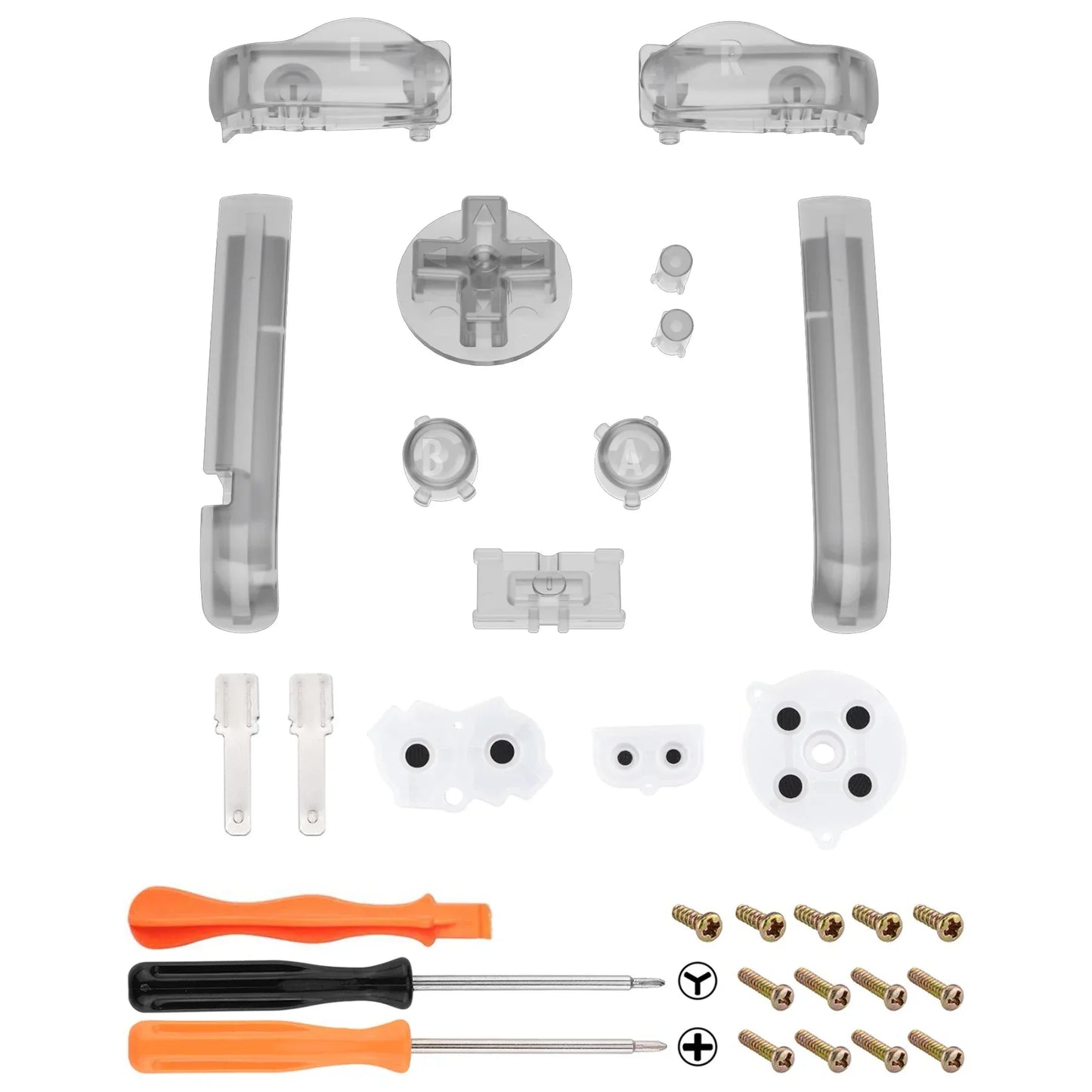 eXtremeRate Full Set Replacement Buttons for Game Boy Advance – Transparent Series - TechTastic Treasures
