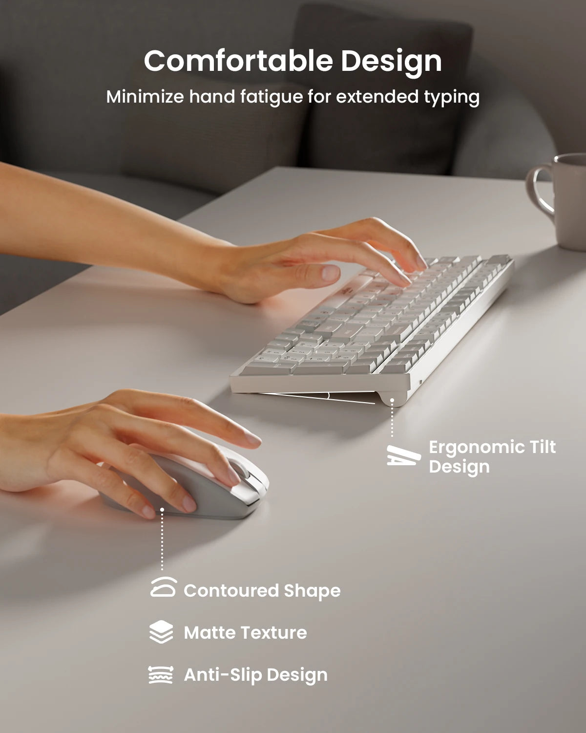 Wegear KM3 Wireless Keyboard Mouse Combo – 98 Keys Full Size 2.4GHz Wireless Keyboard & Mouse for PC, Laptop, Desktop & Mac