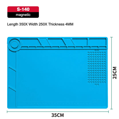 ESD Anti-Static Silicone Soldering Mat – Heat Resistant Work Pad for Electronics Repair, Hot Air & Desoldering