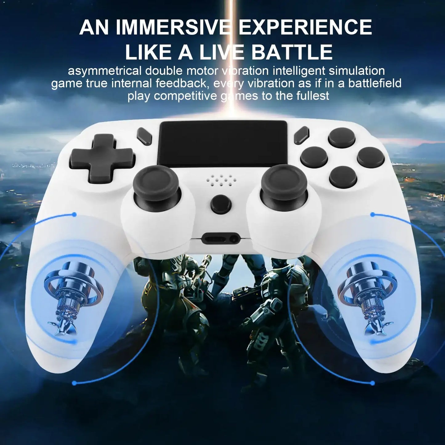 GAMINJA Wireless Gamepad with 6-Axis Gyroscope – Touchpad & Dual Vibration
