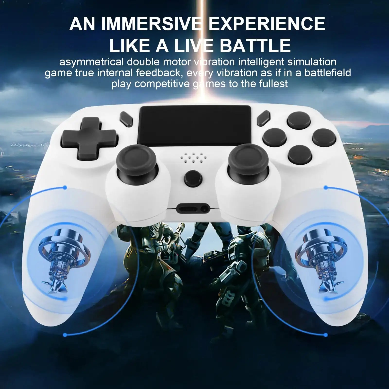 GAMINJA Wireless Gamepad with 6-Axis Gyroscope – Touchpad & Dual Vibration