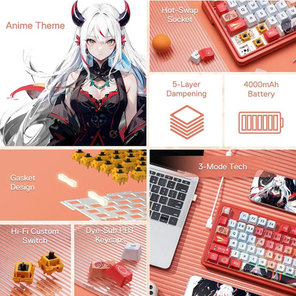 Redragon K673 PRO SE Wireless RGB Mechanical Gaming Keyboard – 81 Keys, Hot-Swap, Anime Edition - TechTastic Treasures