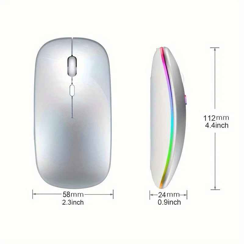 Dual Mode Bluetooth Wireless Mouse | Rechargeable LED Laptop Mouse
