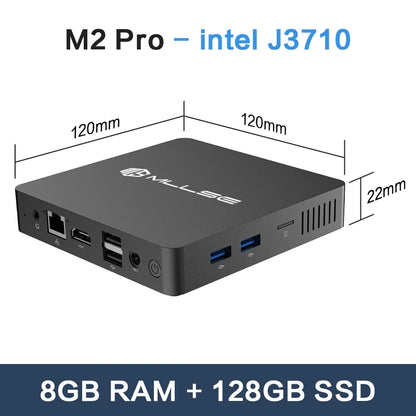 MLLSE M2 Air Mini PC Intel N4000 / J3710 – 6GB RAM 128GB Mini Desktop Computer with Dual-Band WiFi & Bluetooth