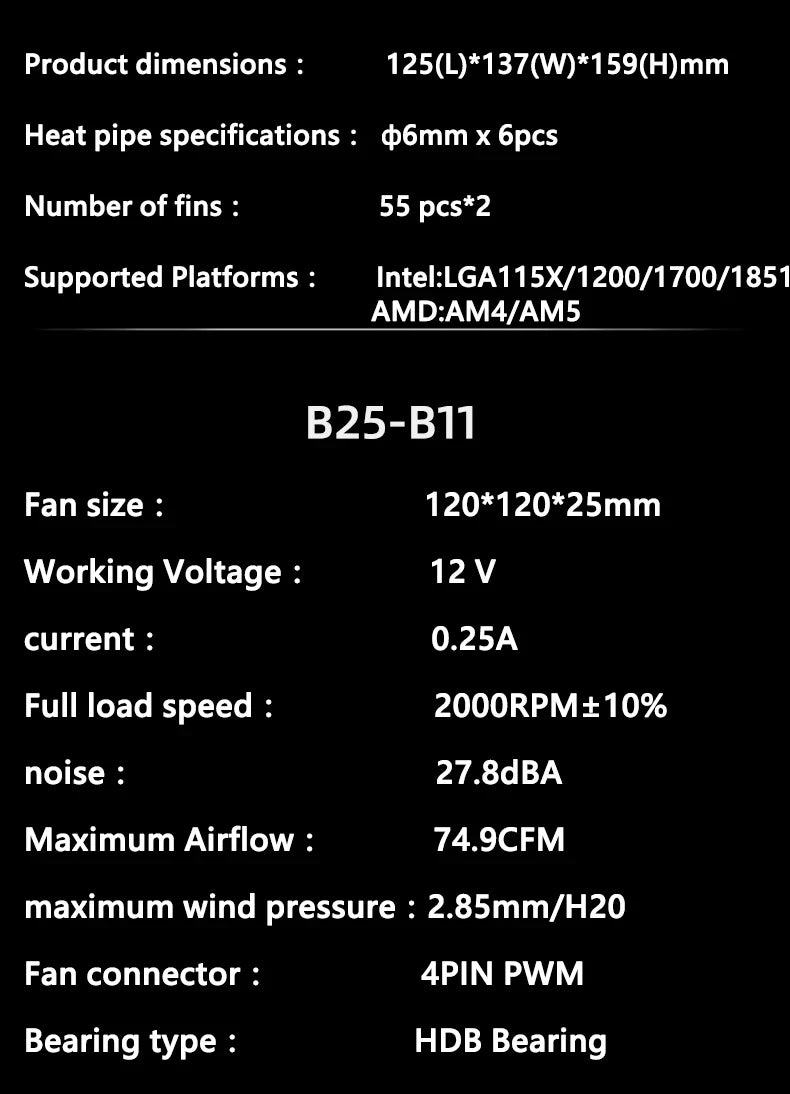 COOLLEO B60T LCD CPU Cooler – Dual-Tower Air Cooling with 2.8