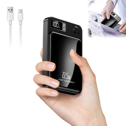 Magnetic Wireless Power Bank 10000mAh – 22.5W Fast Charging MagSafe Compatible Battery Pack with LED Display