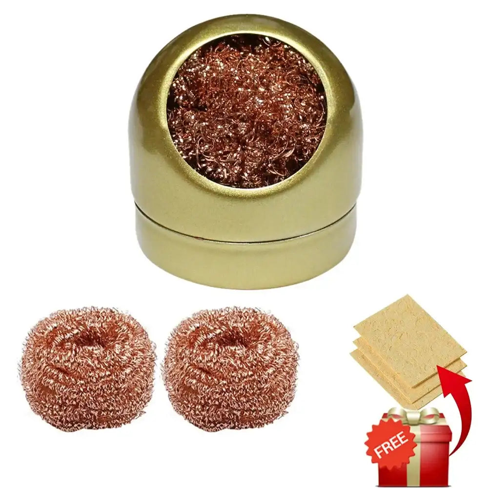 Soldering Iron Tip Cleaner | Steel Wool Cleaning Ball with Metal Stand