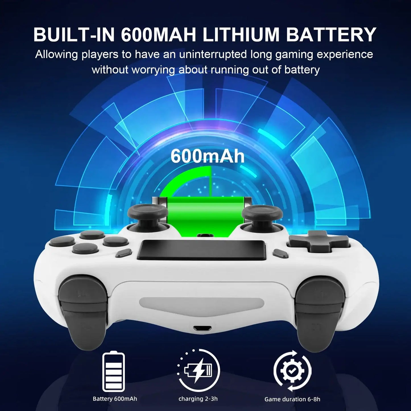 GAMINJA Wireless Gamepad with 6-Axis Gyroscope – Touchpad & Dual Vibration