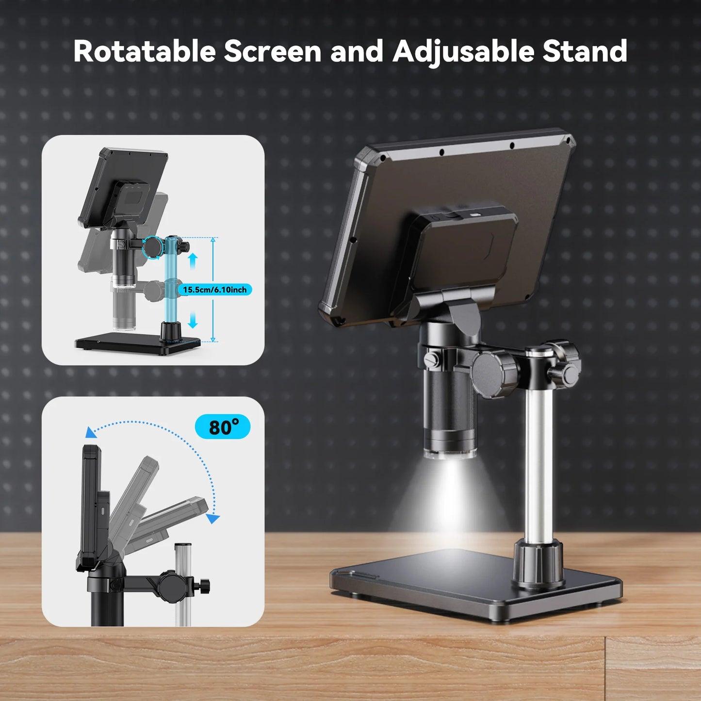 7 Inch Digital Microscope 1200X 16MP – HD Electronic Magnifier for PCB Soldering, Phone Repair & Inspection