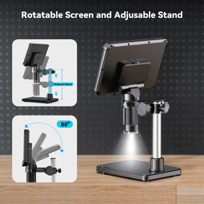 7 Inch Digital Microscope 1200X 16MP – HD Electronic Magnifier for PCB Soldering, Phone Repair & Inspection
