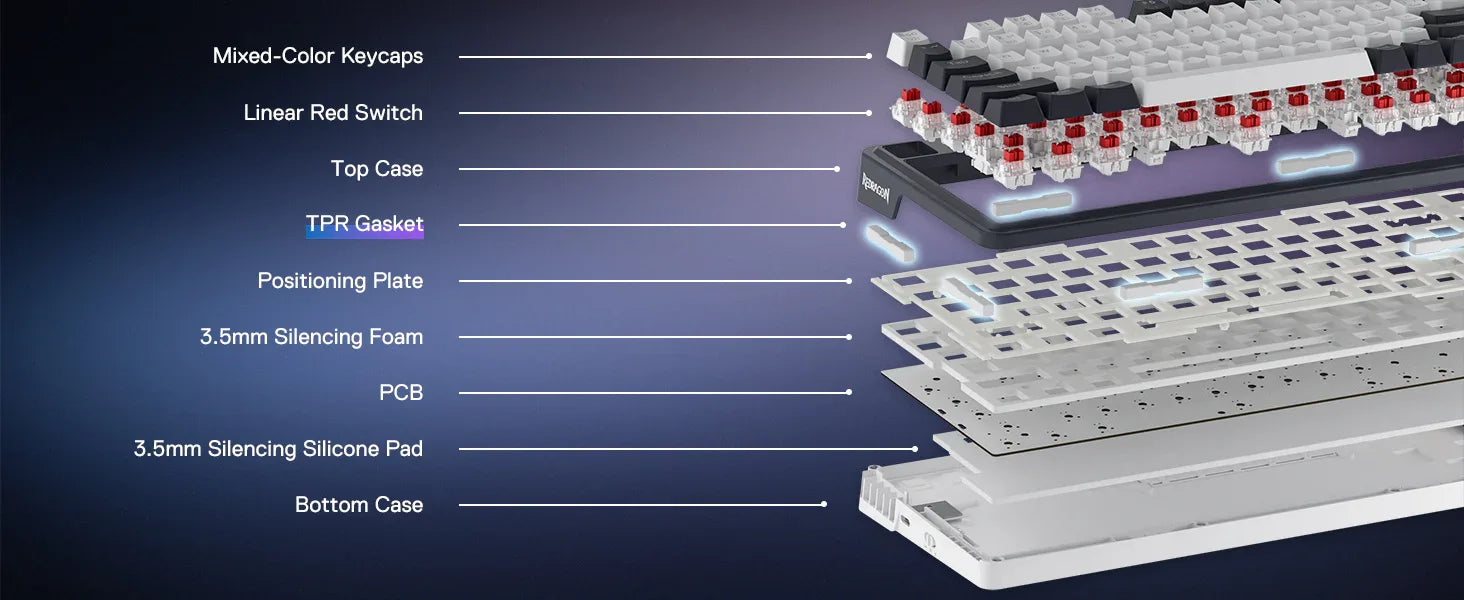 Redragon K673 PRO 75% Wireless RGB Gaming Keyboard – 3-Mode Hot-Swap Mechanical Keyboard (Red Switches) - TechTastic Treasures