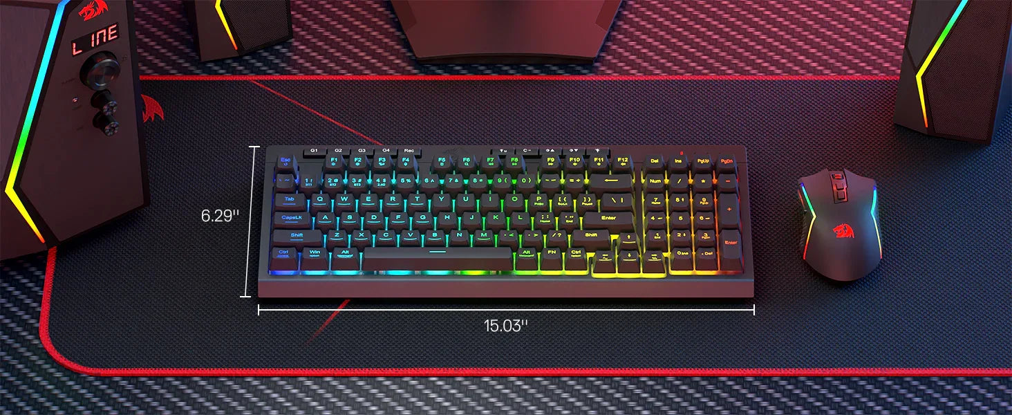 Redragon S142 Wireless Gaming Keyboard & Mouse Combo – K515 PRO RGB Membrane Keyboard - TechTastic Treasures