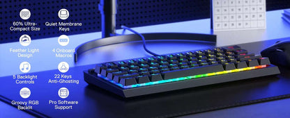 Redragon K522 60% Wired RGB Gaming Keyboard - TechTastic Treasures