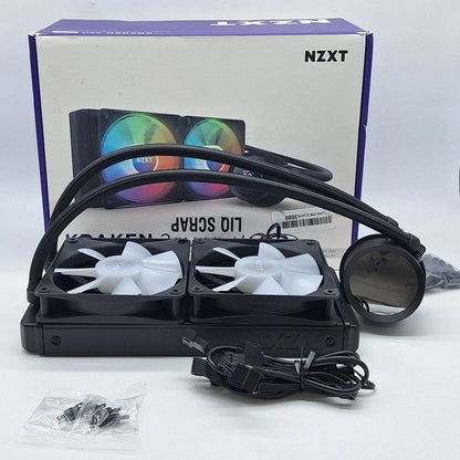 NZXT Kraken 240 RGB 240mm AIO Liquid CPU Cooler – Matte Black (Missing Mounting Hardware)